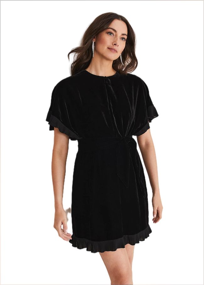  Gianna Velvet Dress Black 221175050