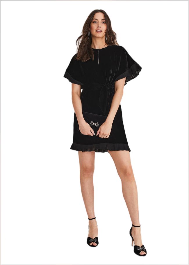  Gianna Velvet Dress Black 221175050