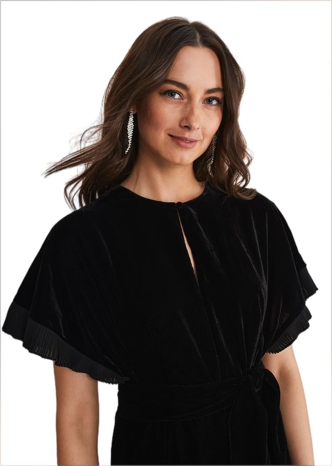  Gianna Velvet Dress Black 221175050