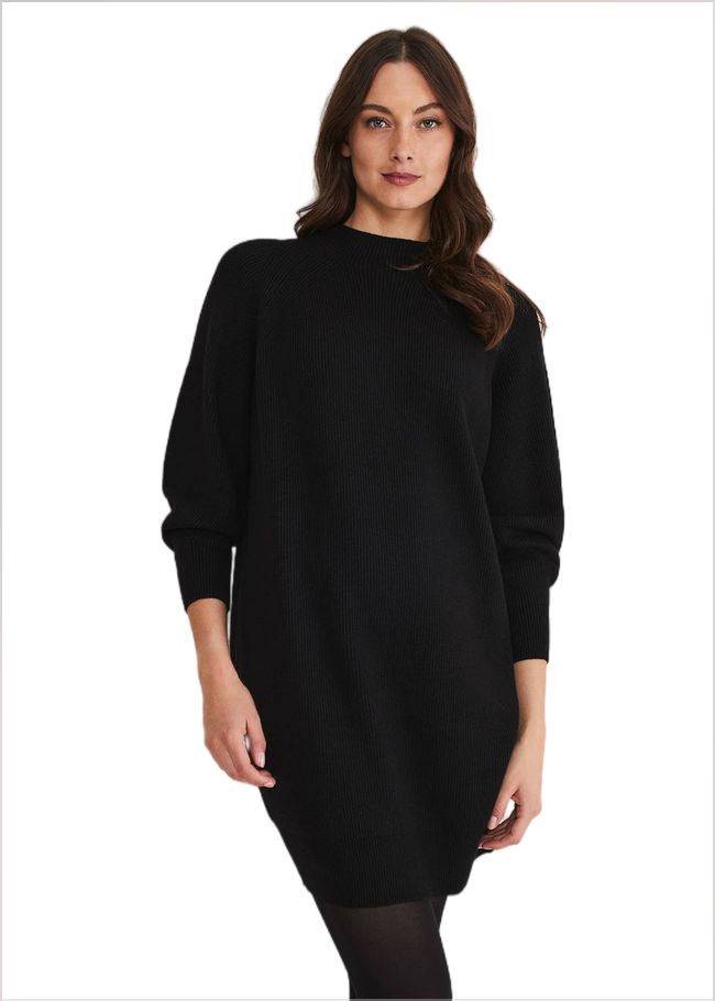  Eliana Knitted Jumper Dress Black 221176050