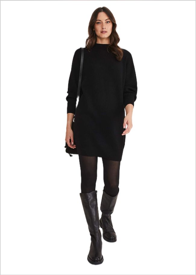  Eliana Knitted Jumper Dress Black 221176050