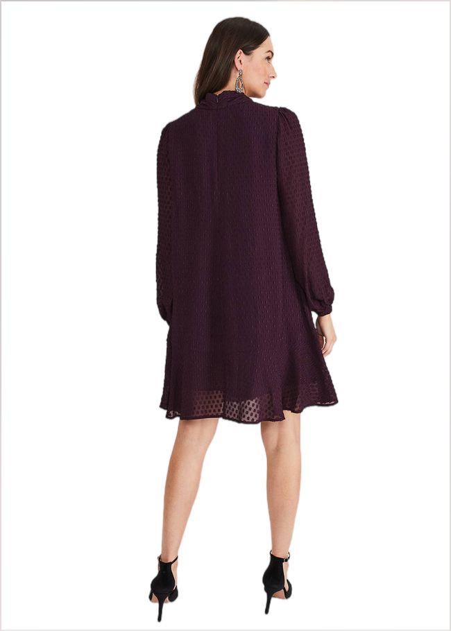  Everly Textured Swing Dress Plum 221183603