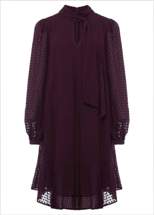  Everly Textured Swing Dress Plum 221183603