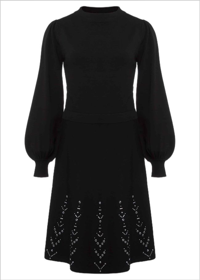  Marley Metal Work Detail Knit Dress Black 221192050