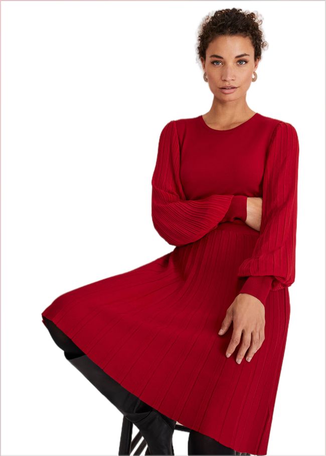  Mikel Knitted Dress Red 221193250