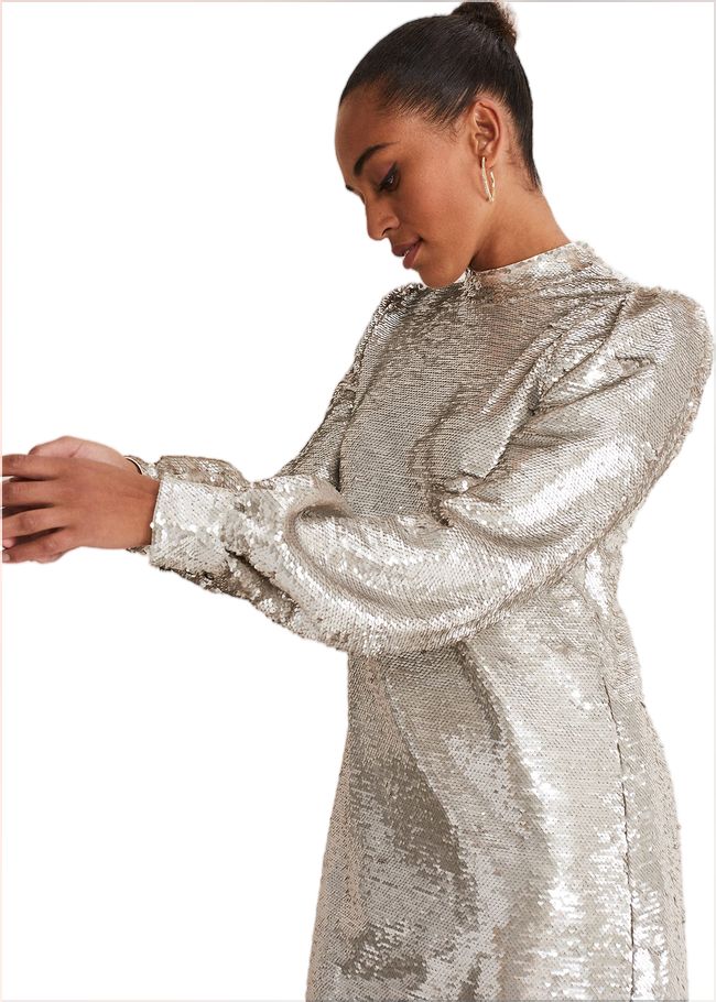  Zia Sequin Mini Dress Silver 221195065