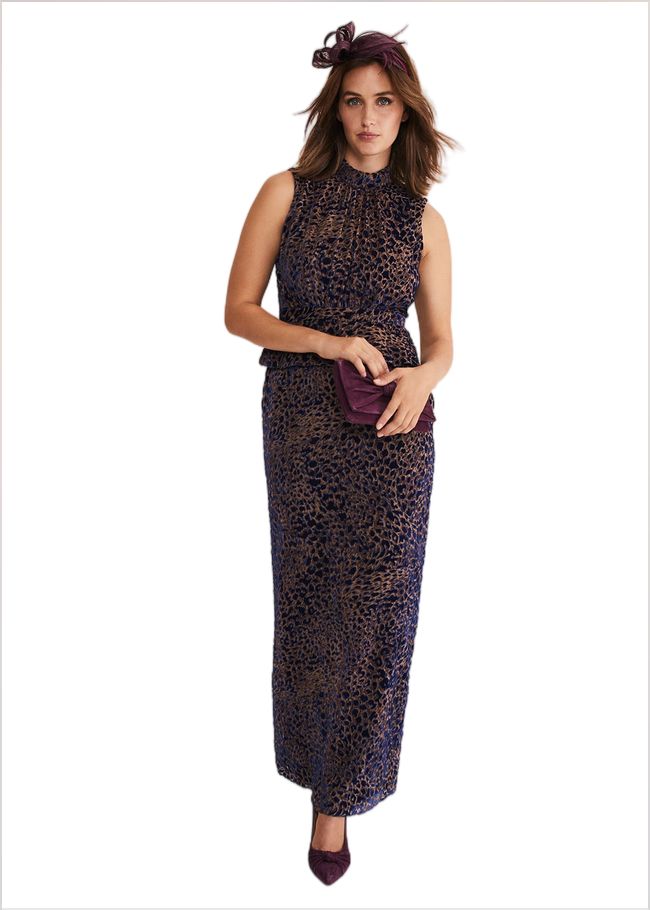  Catalina Leopard Velvet Maxi Dress Multi-Coloured 221202000