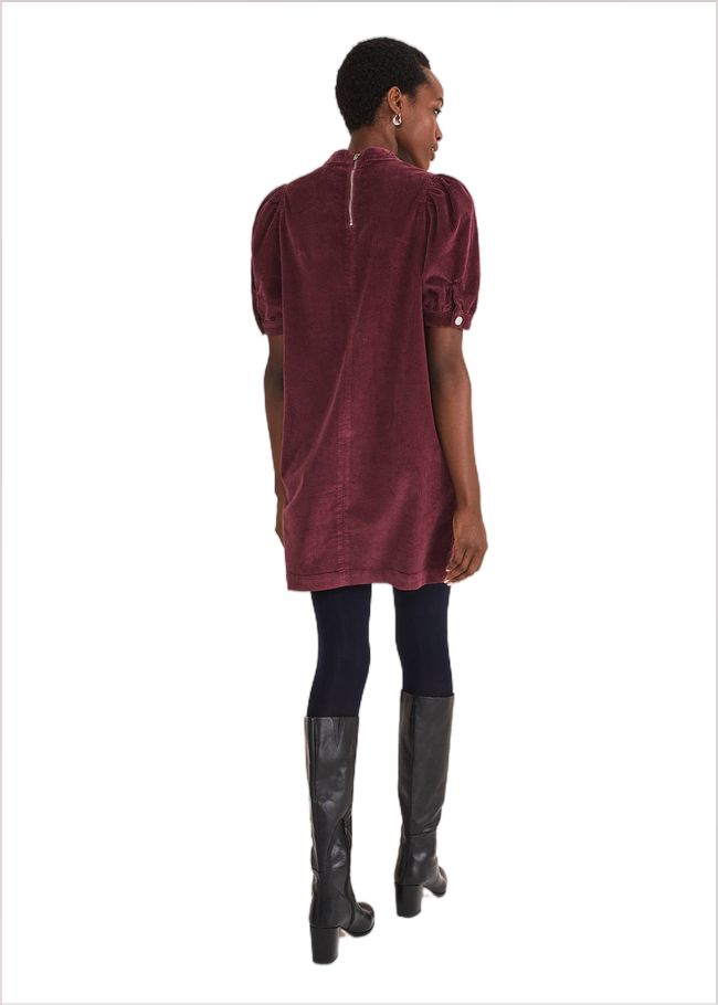  Elektra Corduroy Dress Burgundy 221212258