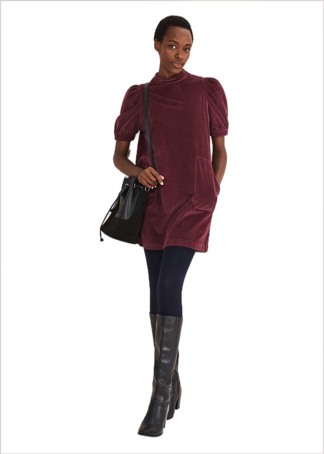  Elektra Corduroy Dress Burgundy 221212258