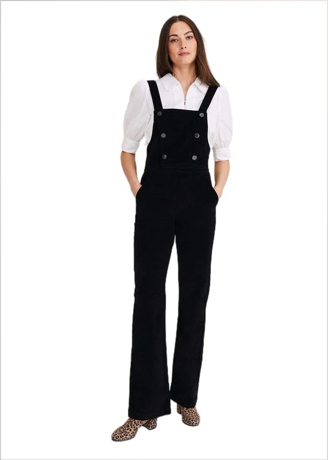  Jasira Corduroy Dungarees Black 221213050