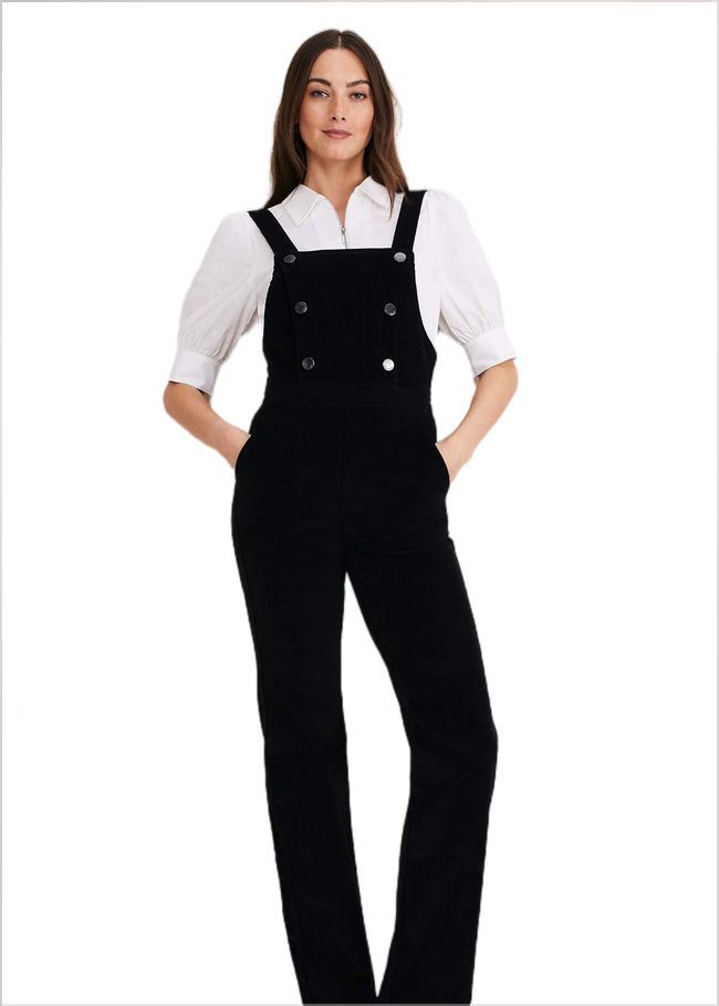  Jasira Corduroy Dungarees Black 221213050