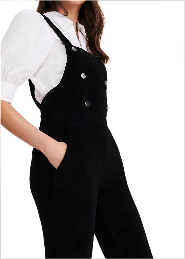  Jasira Corduroy Dungarees Black 221213050