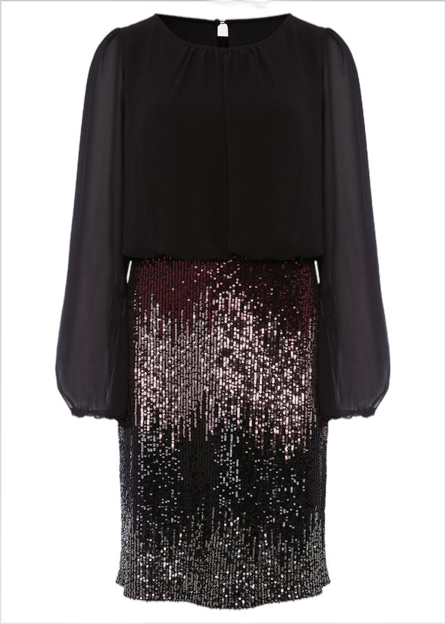  Angel Chiffon Sequin Dress Black/Multi 221224492