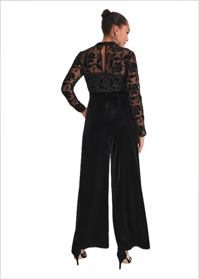  Angelica Velvet Jumpsuit Black 221227050