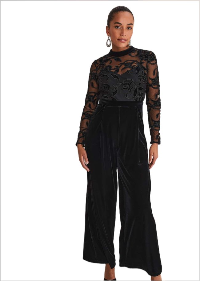  Angelica Velvet Jumpsuit Black 221227050