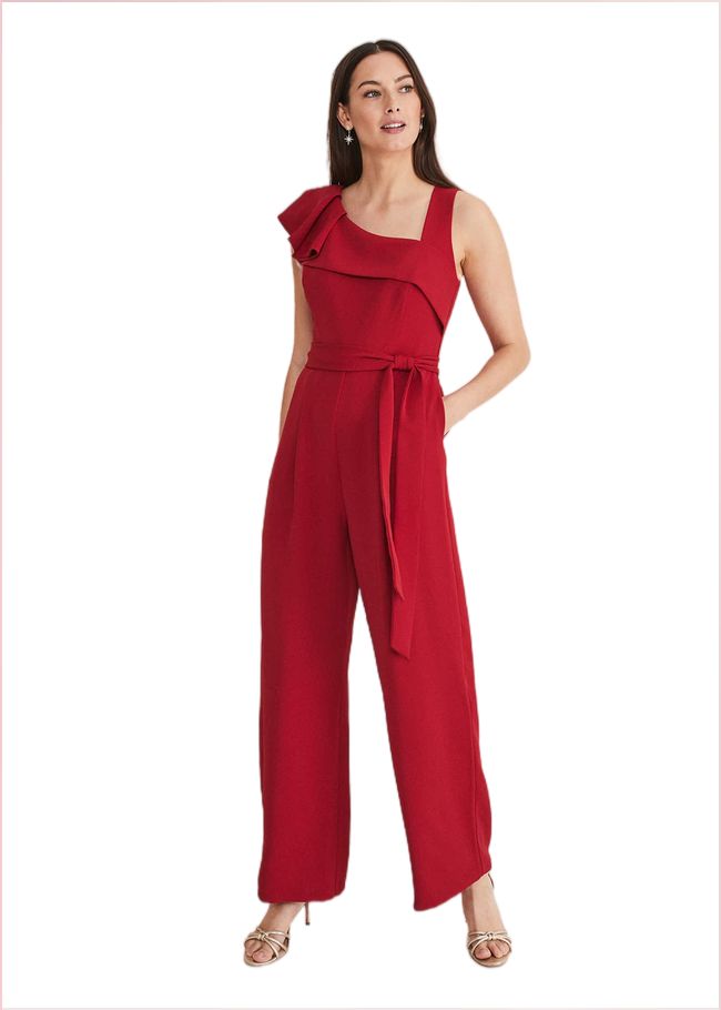  Zelda Belted Jumpsuit Oxblood 221229932