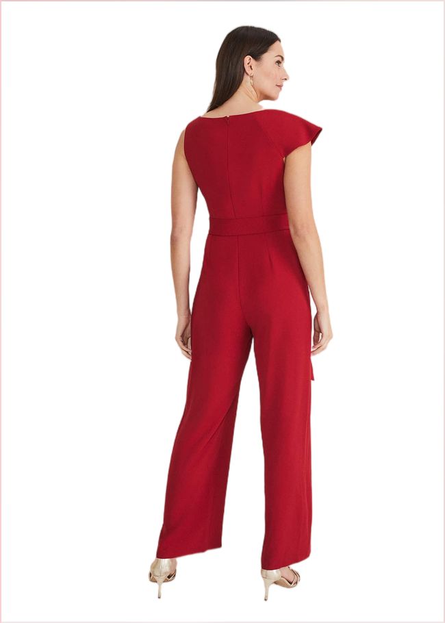  Zelda Belted Jumpsuit Oxblood 221229932