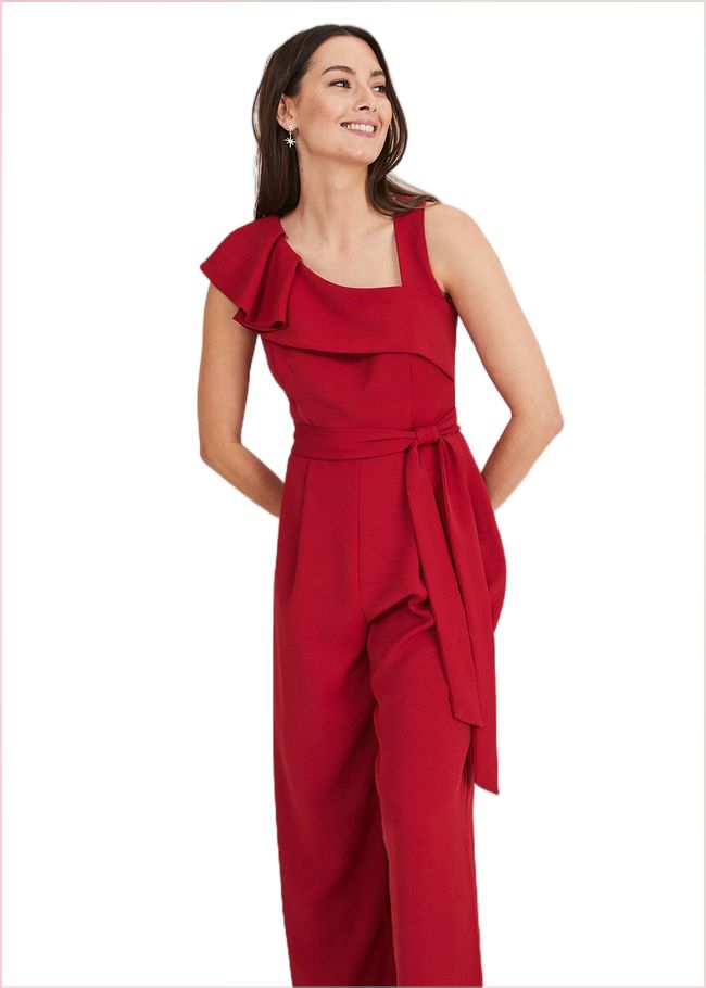  Zelda Belted Jumpsuit Oxblood 221229932