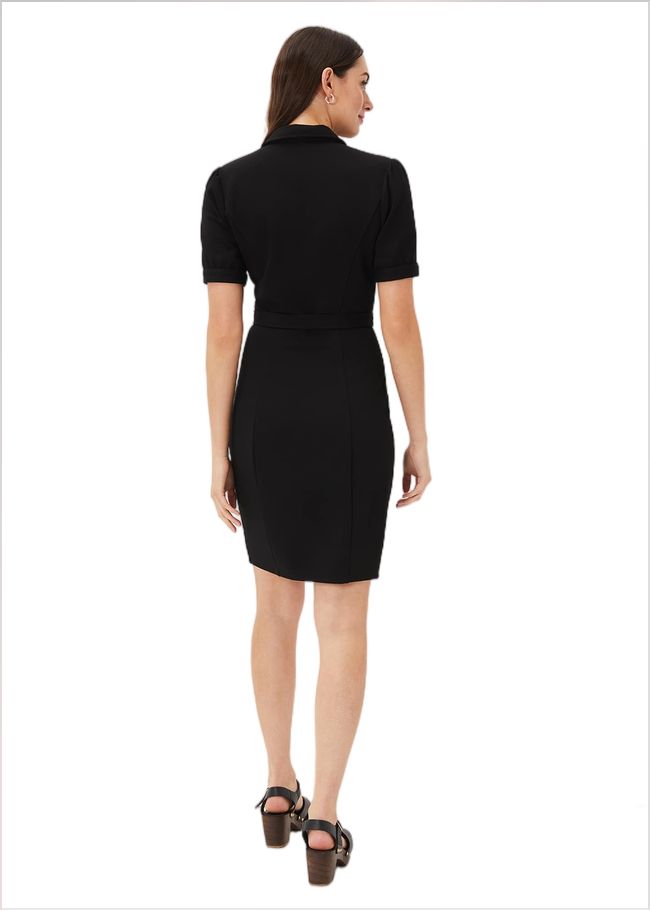  Shaden Zip Front Ponte Dress Black 221230050