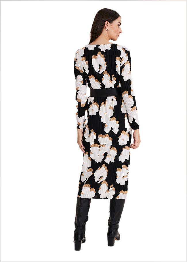  Kinzlee Printed Jersey Dress Black/Ivory 221232230