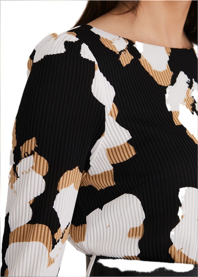  Kinzlee Printed Jersey Dress Black/Ivory 221232230