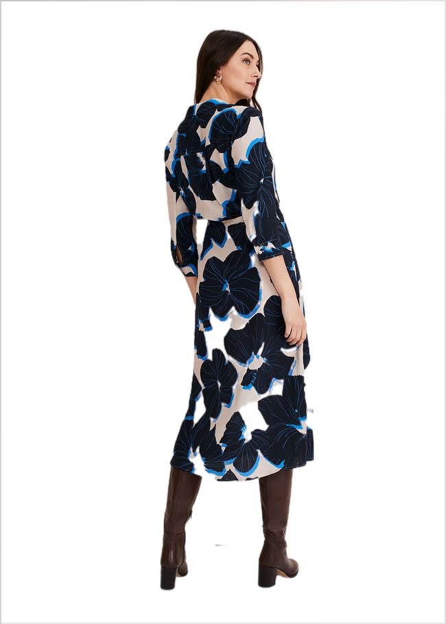  Rae Floral Wrap Dress BLUE/CAMEL/PINK 221238263