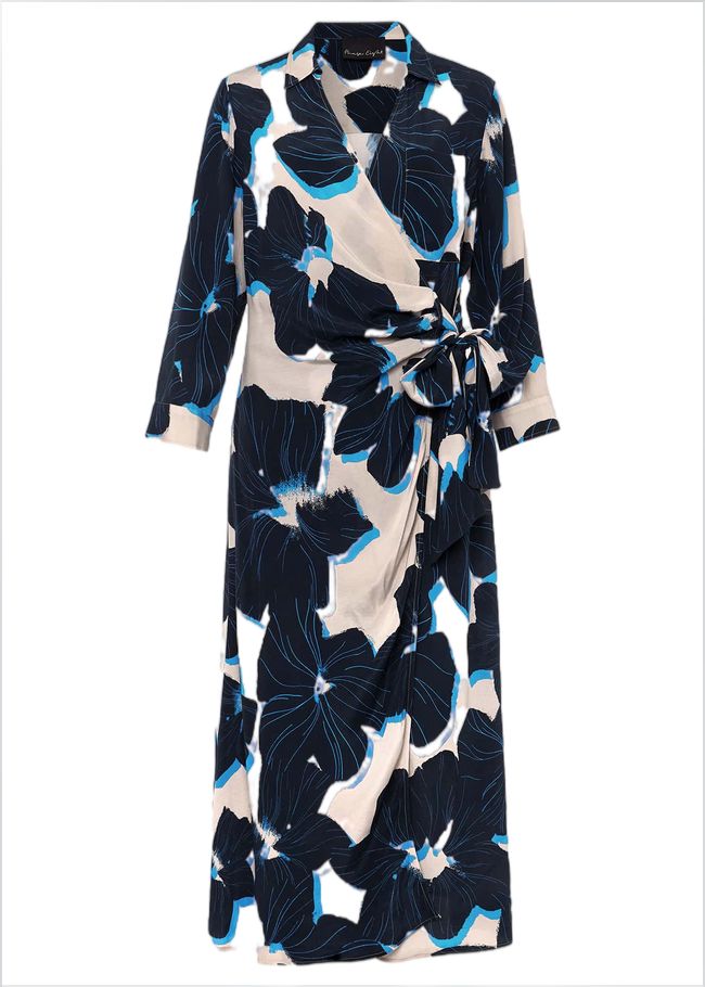  Rae Floral Wrap Dress BLUE/CAMEL/PINK 221238263