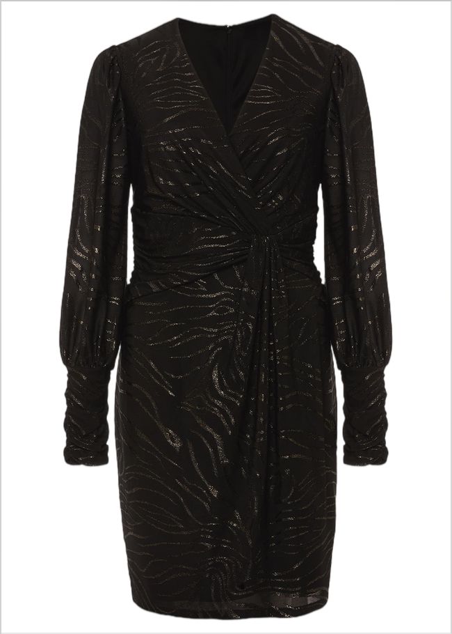  Eve Shimmer Jersey Dress Black/Gold 221247029