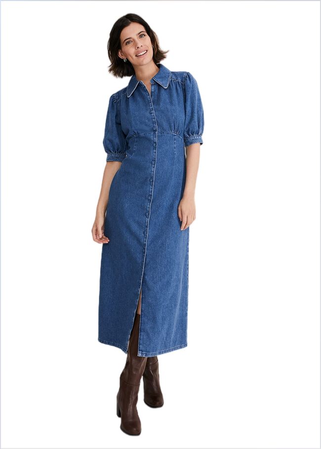  Cosette Denim Midaxi Dress Blue 221252408