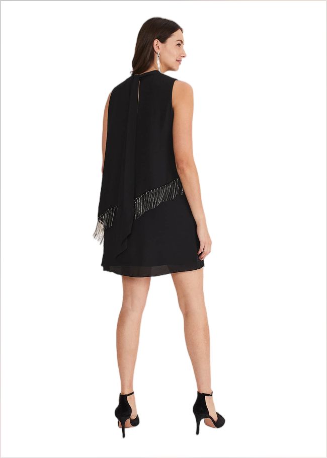  Clarice Diamonte Shift Dress Black 221260050