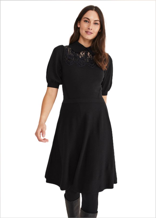  Renata Lace Yoke Dress Black 221269050