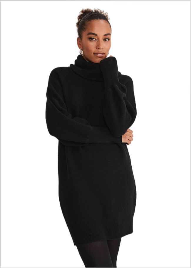  Dahlie Cowl Neck Dress Black 221270050