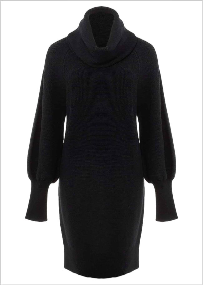  Dahlie Cowl Neck Dress Black 221270050