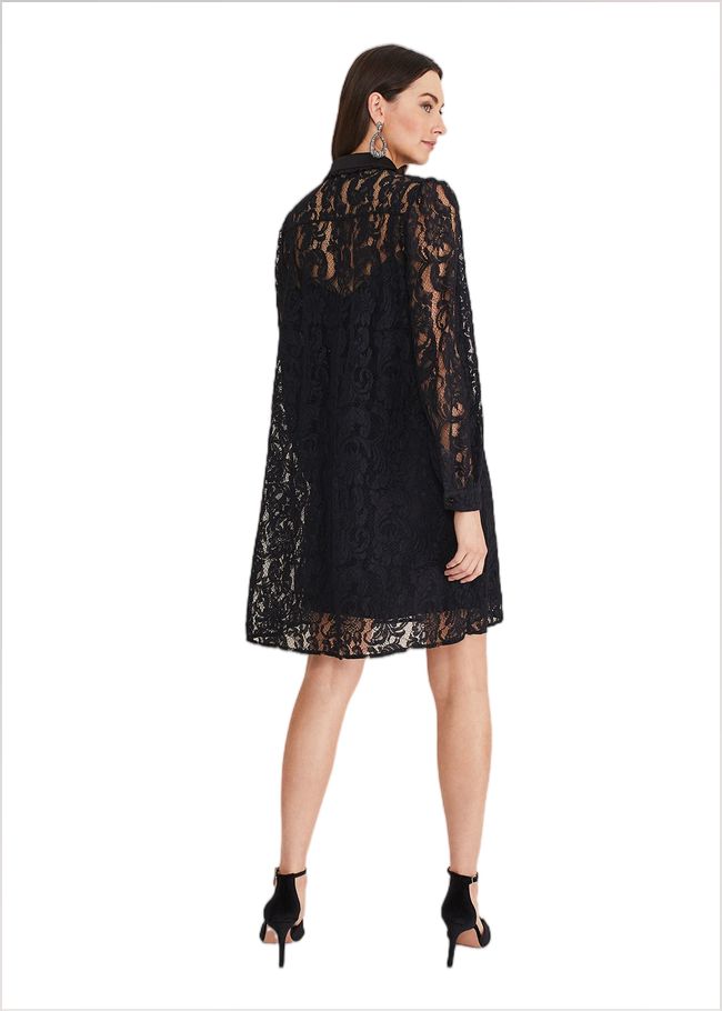  Maisy Lace Swing Dress Black 221271050