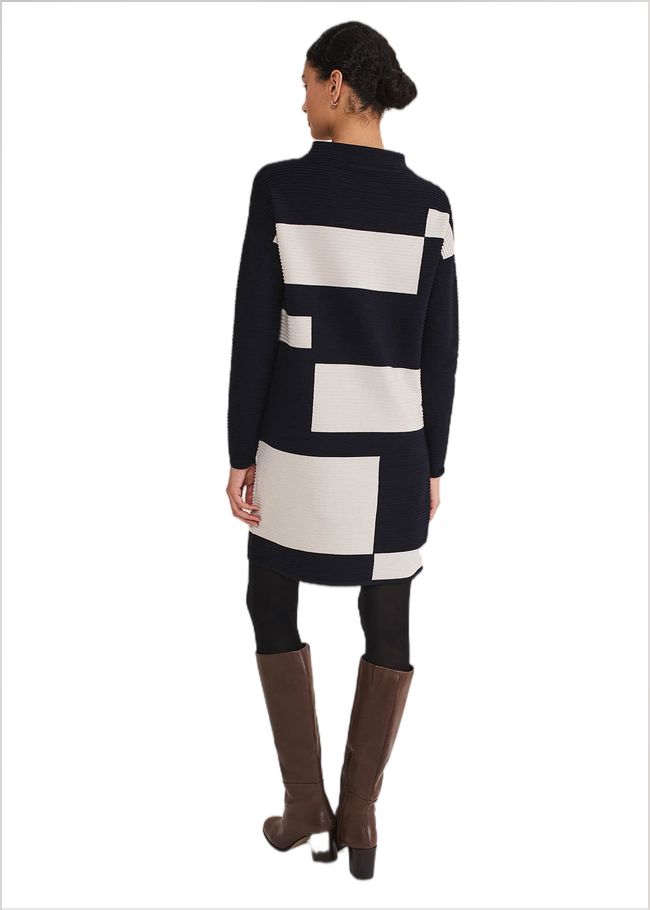  Azera Colour Block Knit Dress Midnight/Stone 221273470