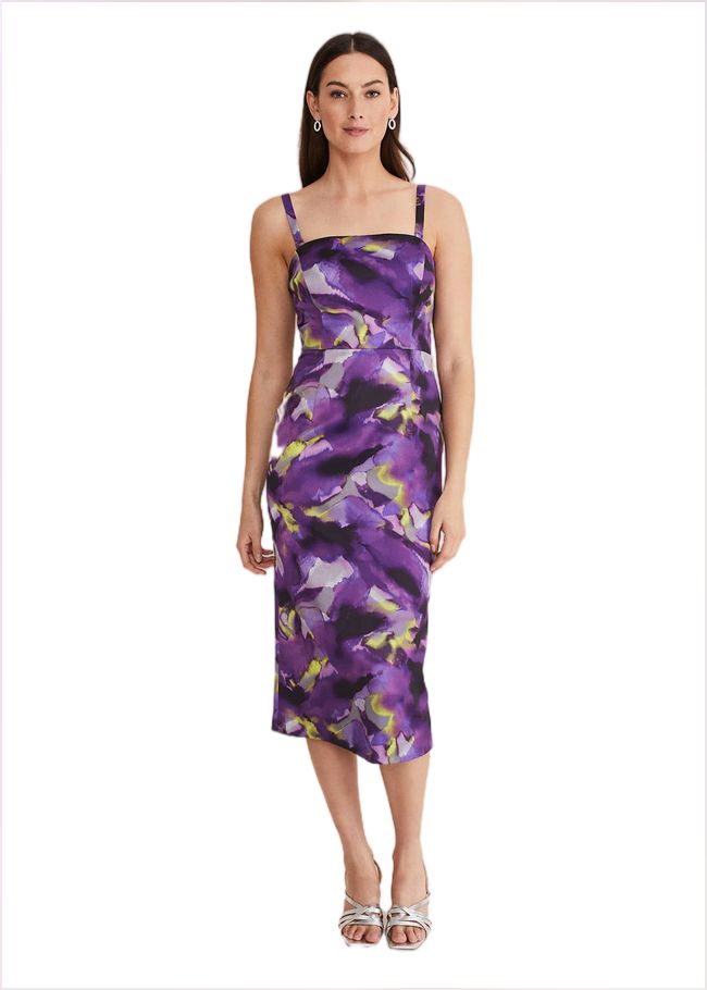  Adelita Abstract Print Dress Purple Multi 221292167