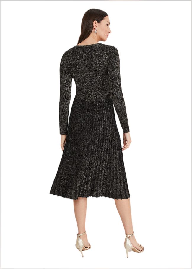  Jaycee Shimmer Knit Dress Black/Gold 221293029