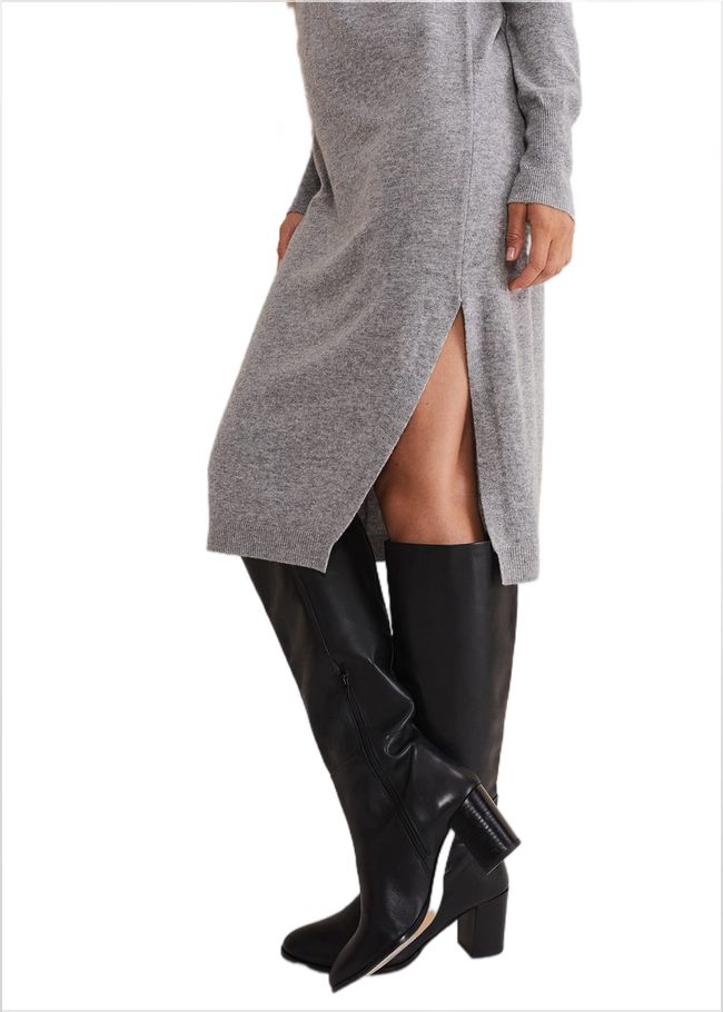  Seline Wool Cashmere Dress Mid Grey 221300440