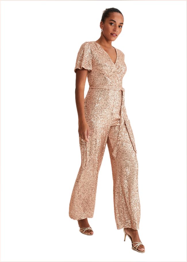  Alessandra Sequin Jumpsuit Rose Gold 221303413