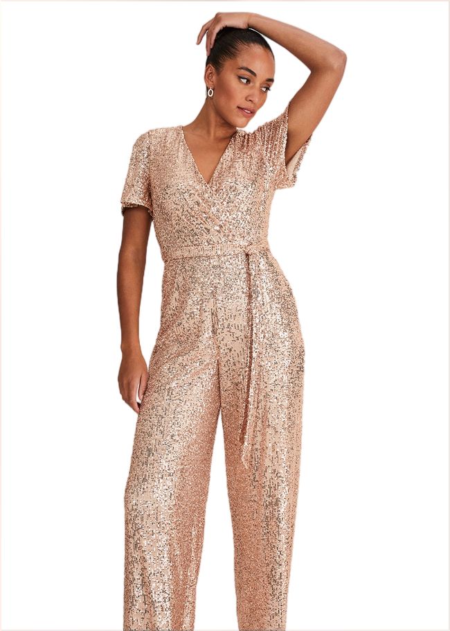  Alessandra Sequin Jumpsuit Rose Gold 221303413