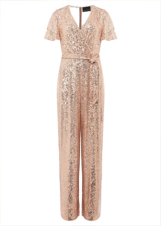  Alessandra Sequin Jumpsuit Rose Gold 221303413