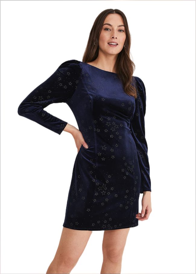  Daria Velvet Star Dress Midnight/Pewter 221306841