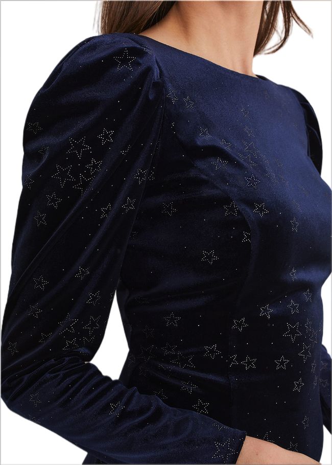  Daria Velvet Star Dress Midnight/Pewter 221306841