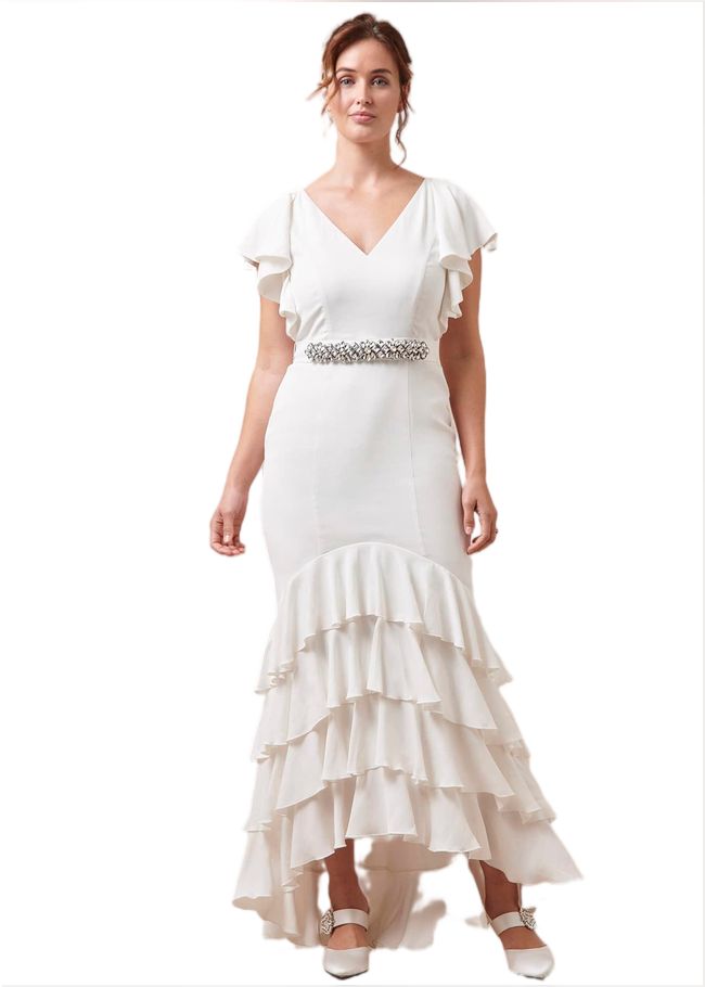  Ellery Frill Maxi Wedding Dress Parchment 221310863