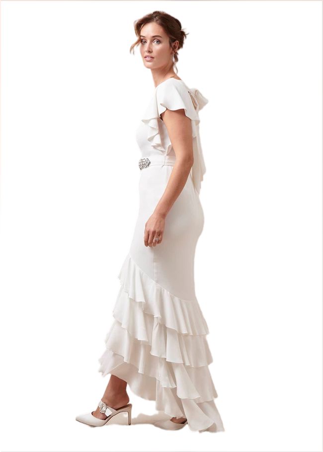  Ellery Frill Maxi Wedding Dress Parchment 221310863