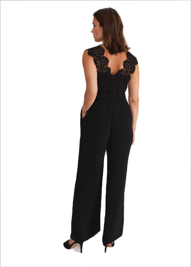  Lia Sleeveless Lace Detail Jumpsuit Black 221311050