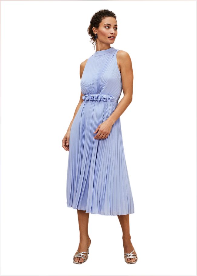  Simara Pleated Midi Dress Cornflower 221318853