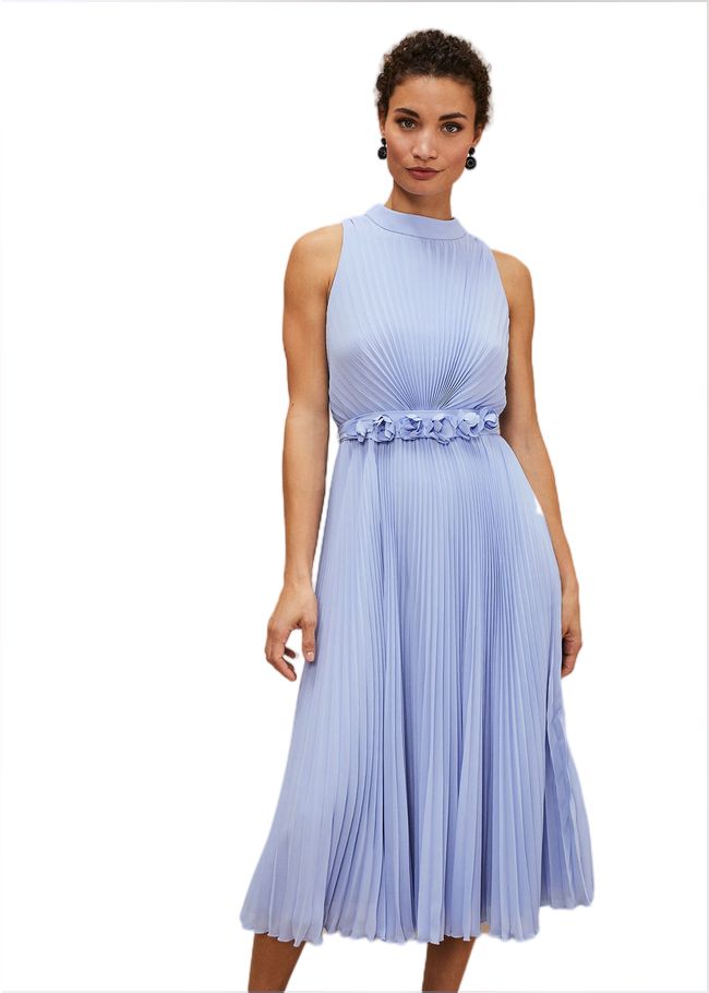  Simara Pleated Midi Dress Cornflower 221318853