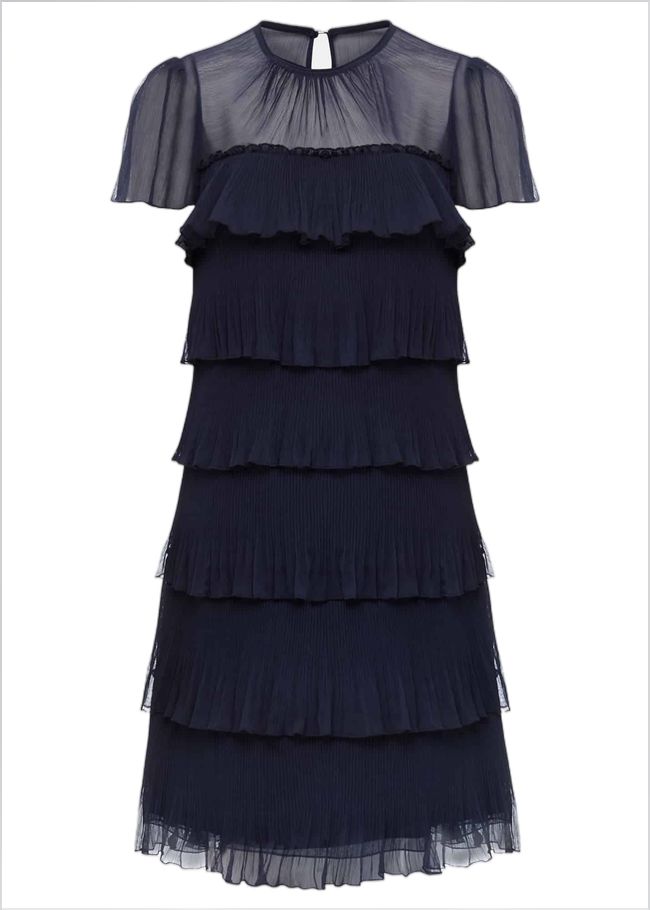  Mimi Pleated Mini Dress Navy 221319351