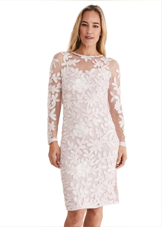  Annika Tapework Midi Dress Antique Rose/Ivory 221321896